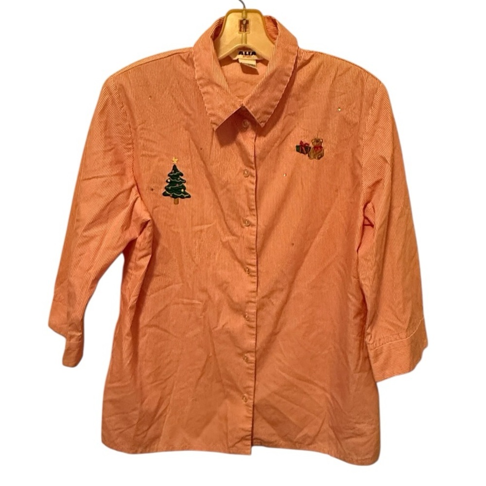 Alia‎ Sport Christmas Embroidered Blouse